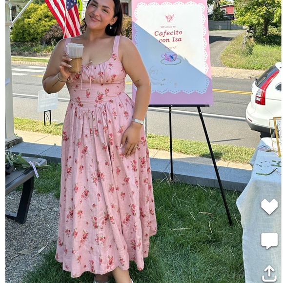 Reformation Balia Linen Dress in Tea Time Size 10 - Picture 3 of 9